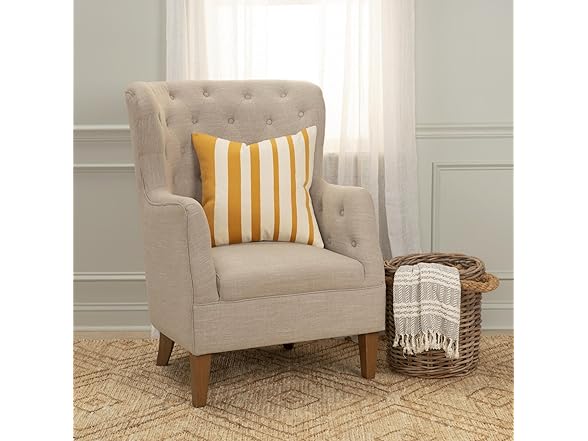 Rizzy Home 20X20 Cotton Stripe Yellow