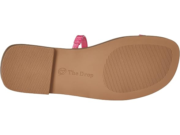 The Drop Women's Paris Square Toe Two Strap Flat Sandal