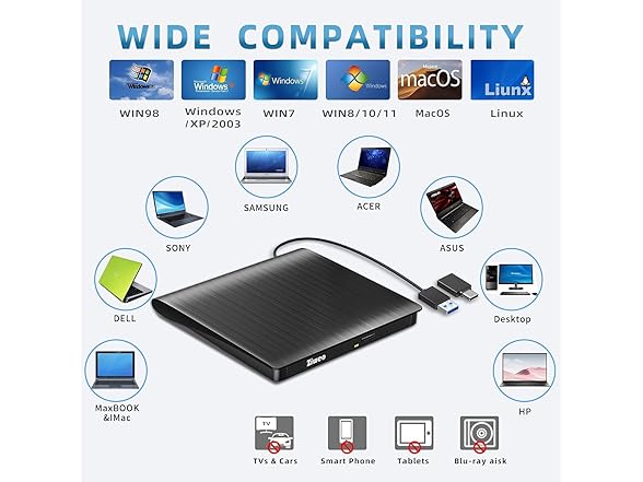 External DVD +/-RW Burner Player