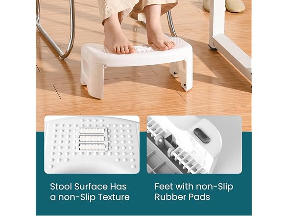 Demiwise Bathroom, Non-Slip Foldable Toilet Step Stool