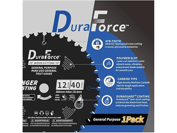 DuraForce12 Inch 40 Tooth Blade