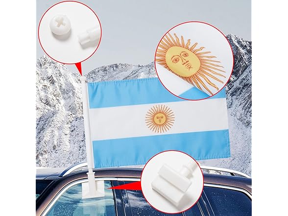MSFHHA 2 Pack Car Flags,Argentina 