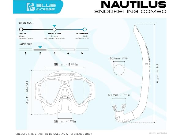 Cressi Nautilus Combo Mask & Snorkel Kits