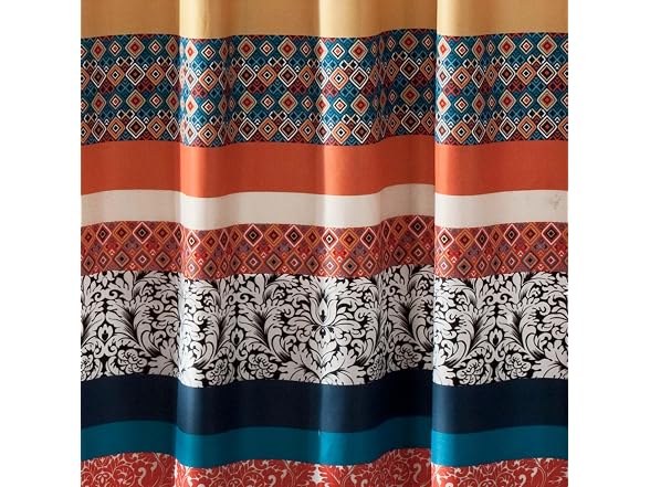 Lush Decor Boho Stripe Shower Curtain Fabric 