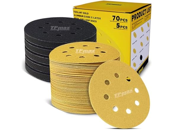 TPmax 70PCS 5 Inch 125mm 8 Hole Sanding Discs