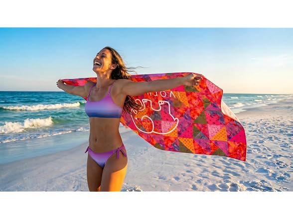 Ivory Ella, Beach Towel, Patchwork