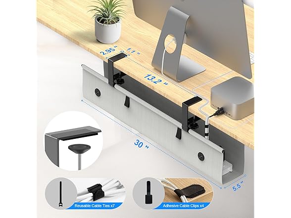 Under Desk Cable Management Tray