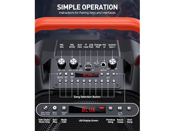 Karaoke Machine with 2 Wireless Mics