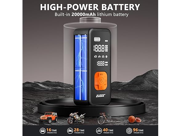 ZUZEE BH-858 Tire Inflator Portable Air Compressor