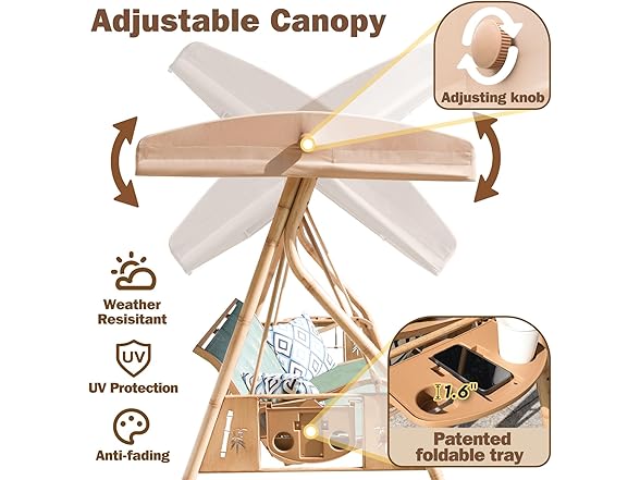 ZZW 8005 Textilene Patio Swing Bamboo-style Frame Green