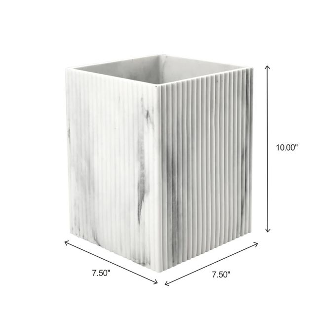 J&V Textiles 8Pc Bathroom Accessories Set WHITE - Gallery 13