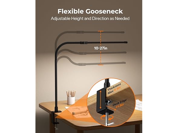 LED Desk Lamp with Clamp for Home Office