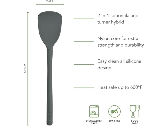 Tovolo Flex Core Scoopula Silicone Gray