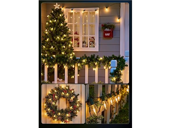 Brightown Minetom C9 Clear Christmas String Lights, 25FT