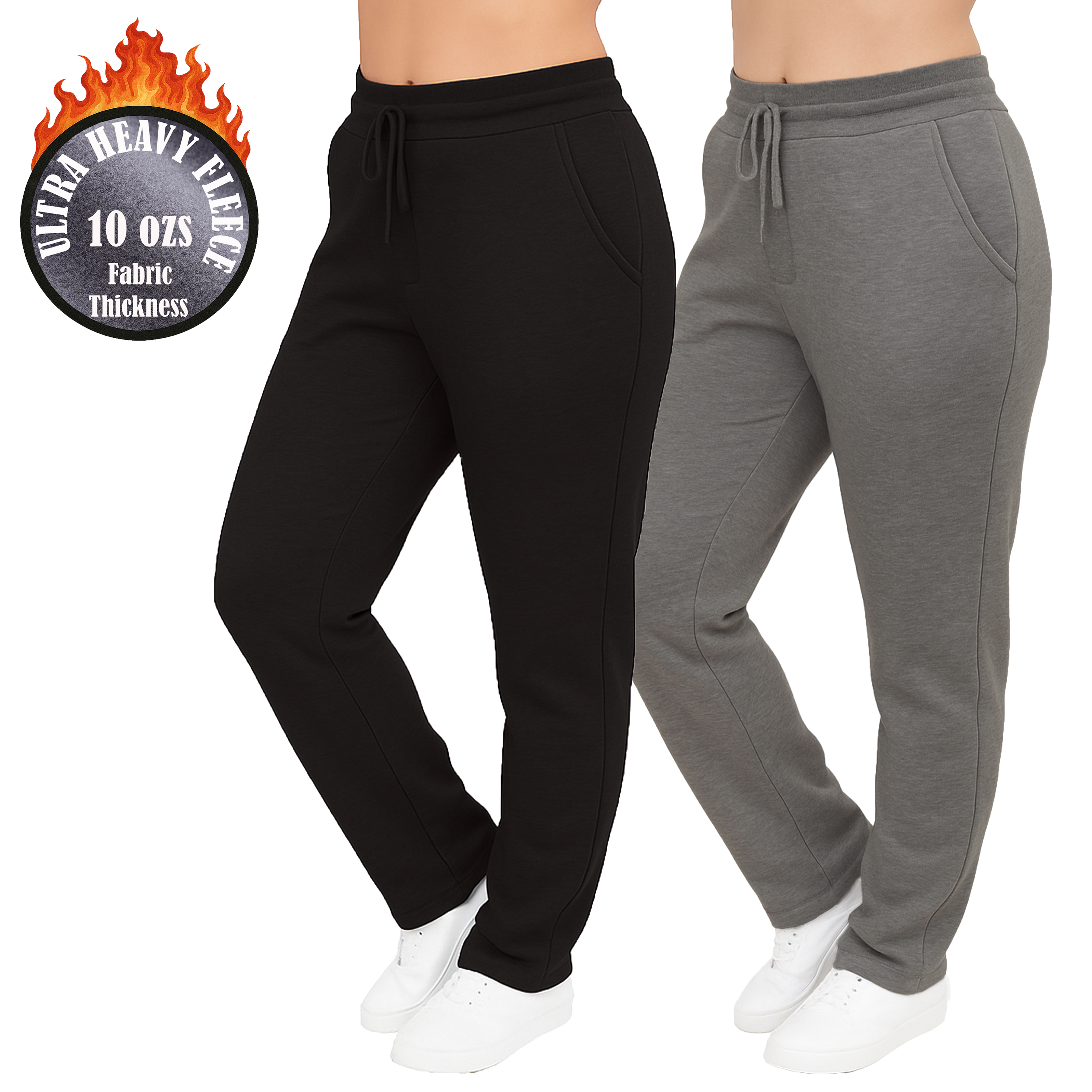 Womens Heavyweight Fleece-Lined Sweatpants (1 or 2pk) - Gallery 25