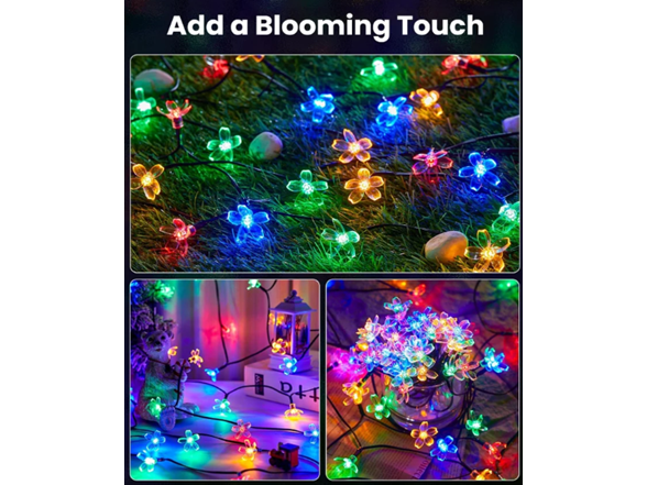 Hakol 2 Pack Total 52FT 120 LED Flower Solar Lights