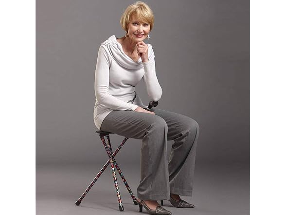 Switch Sticks Folding Cane with Seat 34in Bubbles