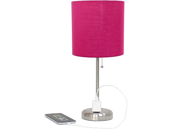 Oslo 19.5" Contemporary Power Outlet Base Desk Lamp