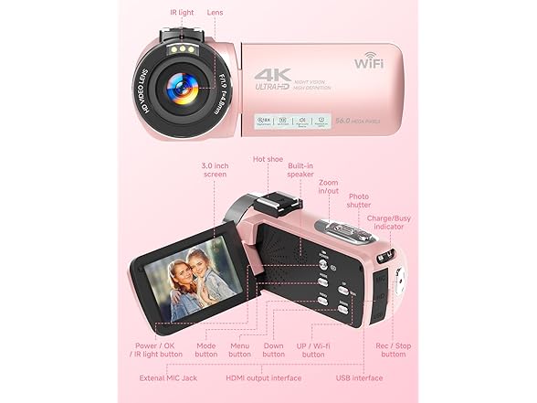 Gtonster 4K Video Camera Camcorder