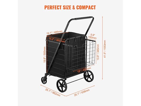 Folding Shopping Cart with Removable Waterproof