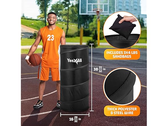 Yes4All Black Pop Up Defender Youth Training Equipment