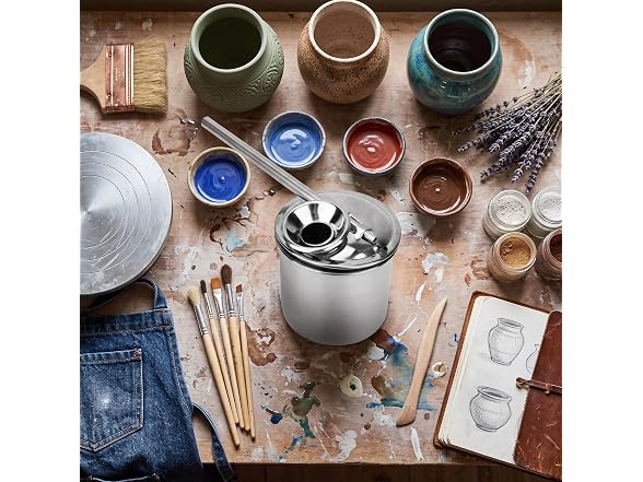 AYNEFY Ceramic Painting Glazes Pots,Stainless Steel Sprayer