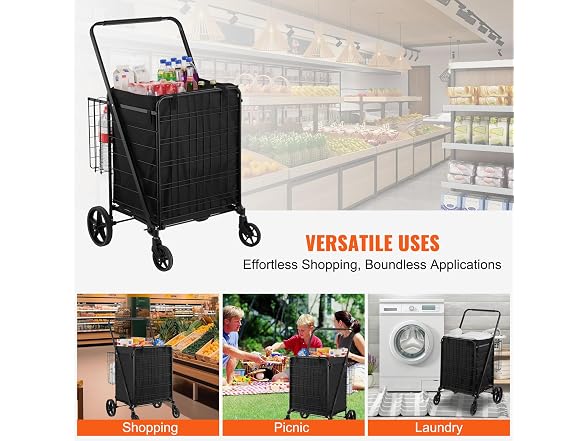 Folding Shopping Cart with Removable Waterproof