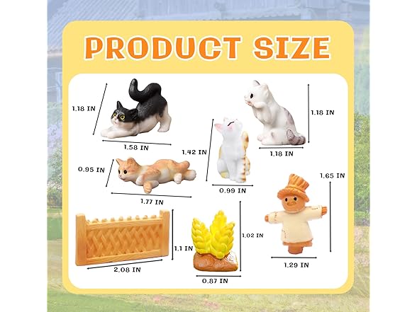 COOLERO Mini Cat Figurines 7pc