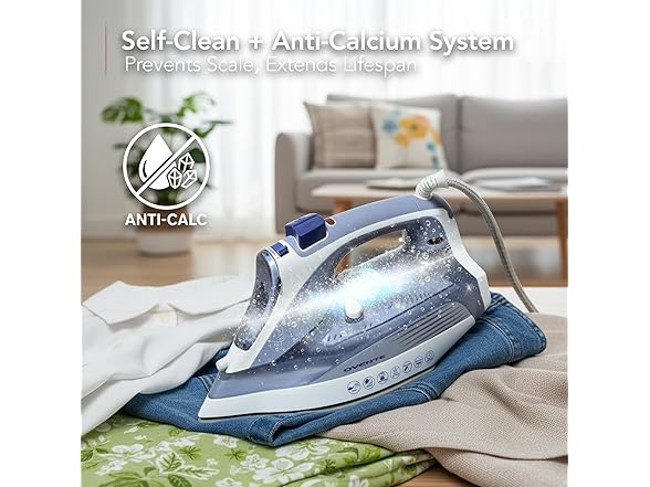 OVENTE OVENTE Steam Iron for Clothes, 1200W Lightweight Ste