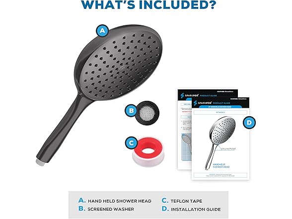 High Pressure 6" Handheld Shower Head