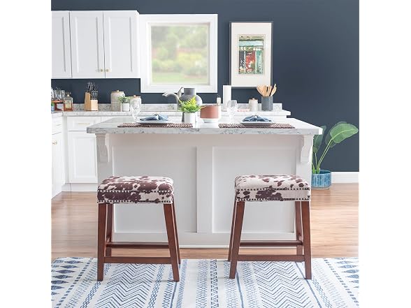 Linon Harlow Brown Cow PrintBackless Counter Stool 24" (Open Box)