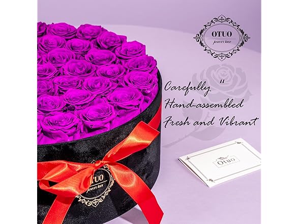 Otuo 40 Real Preserved Roses in Suede