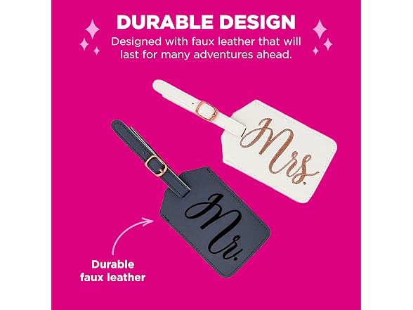 Miamica Mrs. & Mr. Luggage Tags, Set of 2