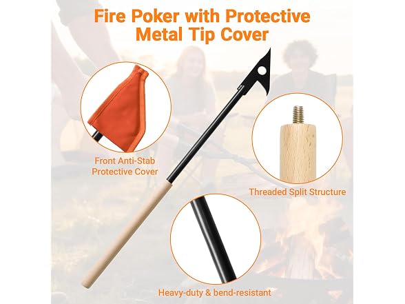 28 Inch Fireplace Tongs and Fire Poker Set