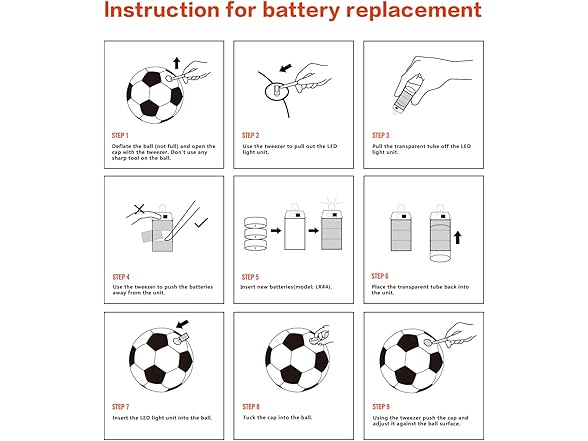 OMOTIYA LED Light Up Soccer Ball