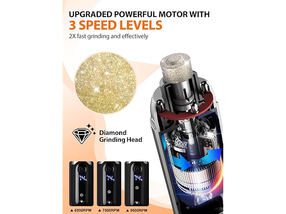 Toozey Dog Nail Grinder with LED Light