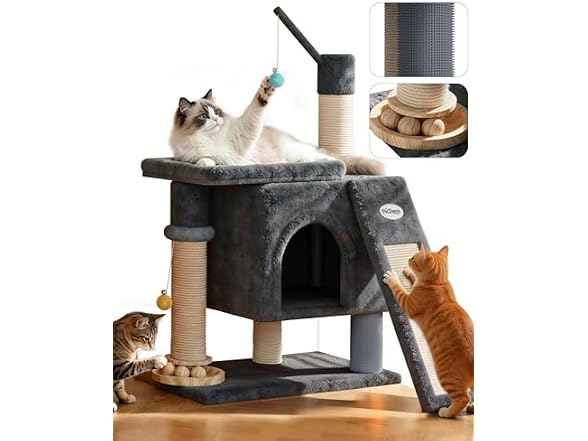 PetDance Eco-Wood Cat Tree Tower