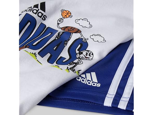 adidas Boys SS Cotton Graphic Tee and Short Set (3M)