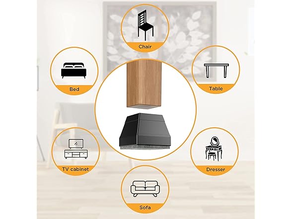 CHWM 24 PCS Square Chair Leg Floor Protector