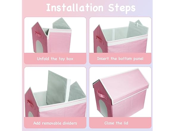 Large Toy Box Storage Organizer with Lid