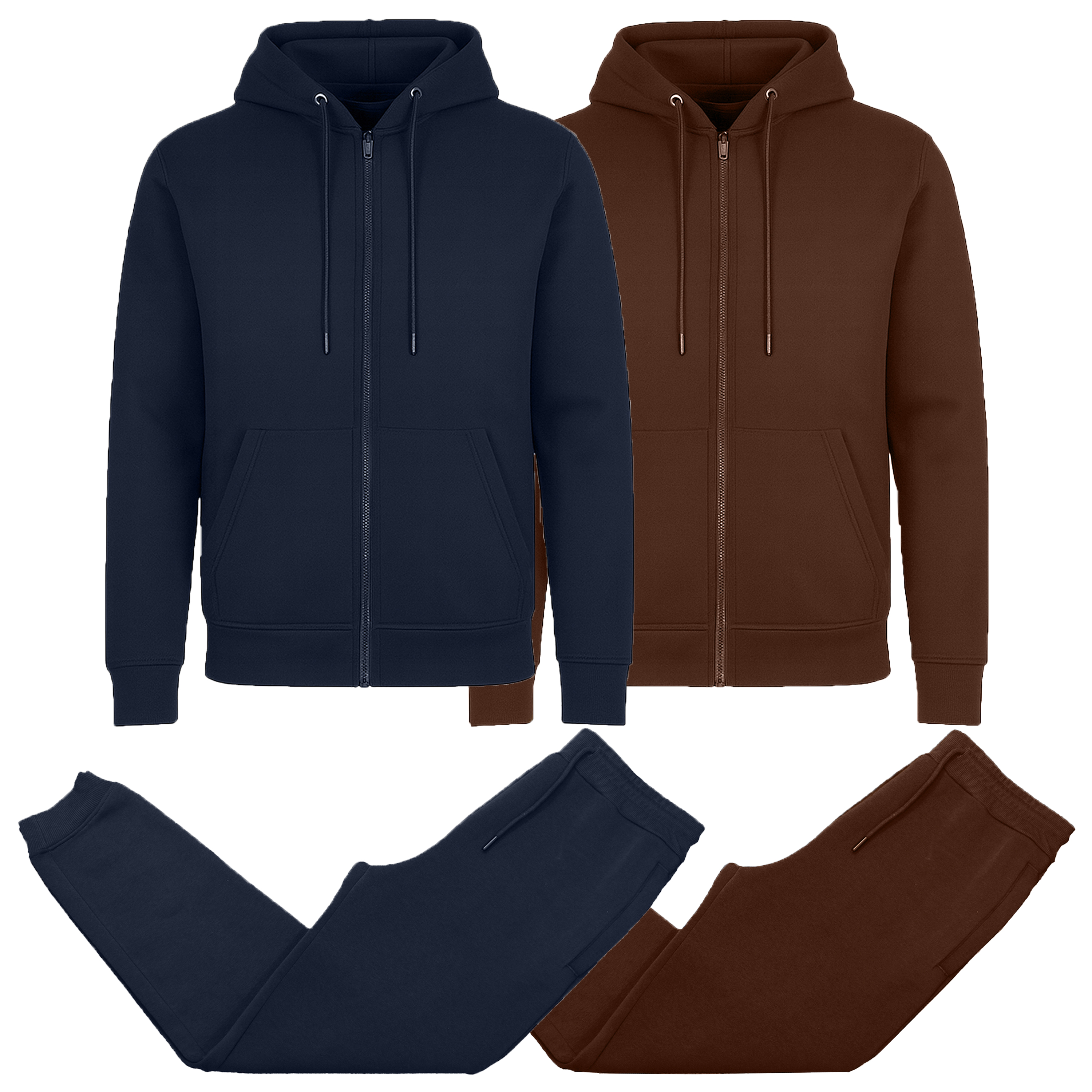 Mens Fleece-Lined Zip Hoodie & Jogger Set - Gallery 32