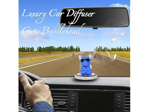 RUJOLISIV Car Air Freshener, Bulldog Bobblehead