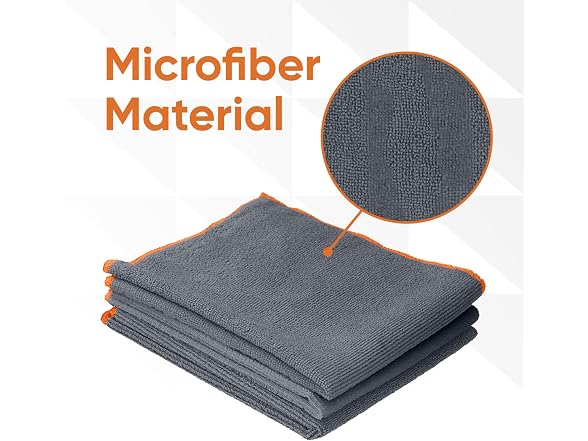 Superio Microfiber Cleaning Cloth for Cars (Grey), 30 Pack