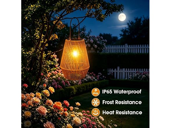 KagoLing Rattan Solar Lanterns 2Pk