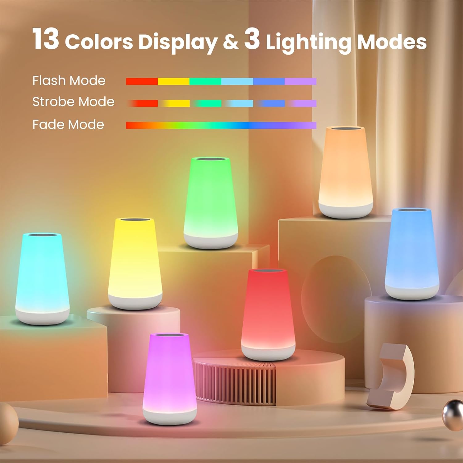 THAUSDAS Dimmable Touch Lamp Night Light - Gallery 9