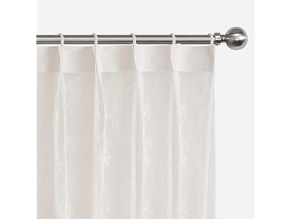 LANTIME White Lace Sheer Curtains