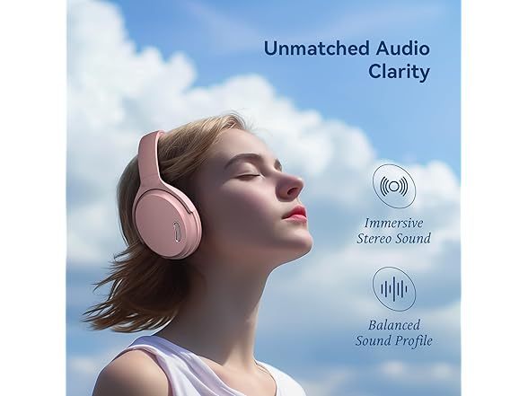 Noise Cancelling Bluetooth Headphones, Pink