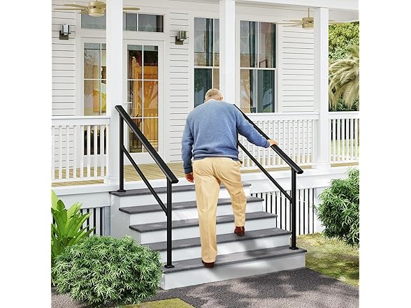 LOVMOR 2 Pack 5 Step Hand Rails for Outdoor Steps