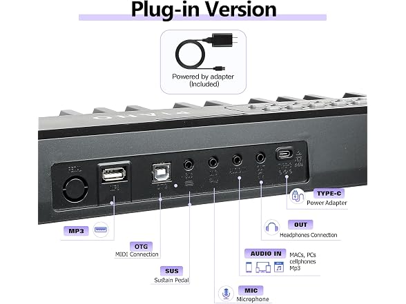 VEIYOUMO 88 Key SEMI-Weighted Piano