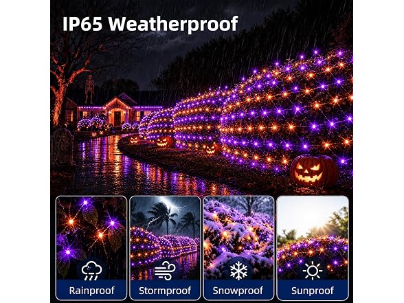 Forlivese Solar Halloween Net Lights